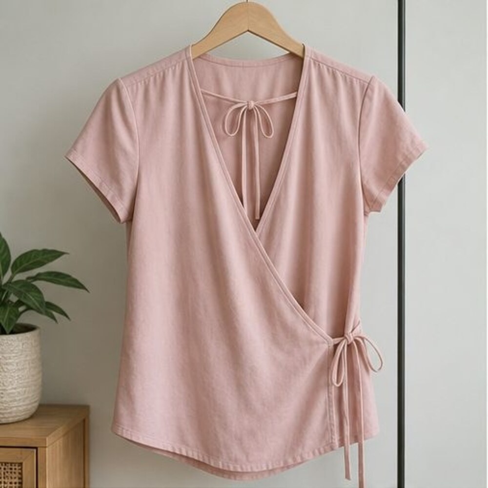 Blush Tie Neck Blouse